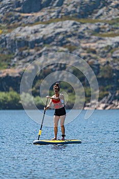 Stand up paddle on a lake