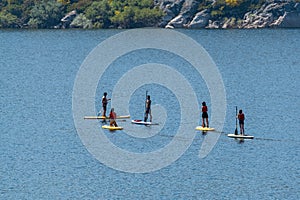 Stand up paddle on a lake