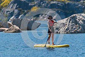 Stand up paddle on a lake