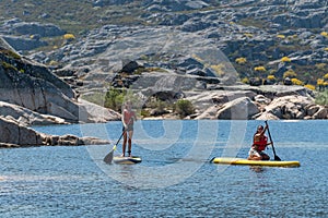 Stand up paddle on a lake