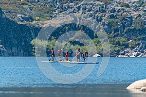 Stand up paddle on a lake