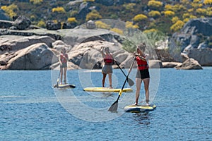 Stand up paddle on a lake