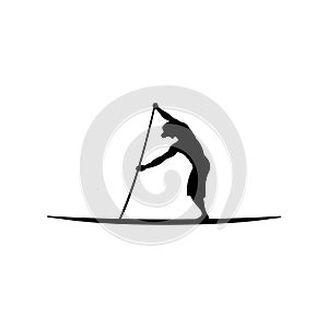 Stand up paddle silhouette vector illustration