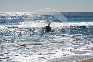 Stand up paddle surfing or standup paddleboarding