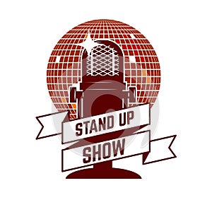 Stand up show emblem template.