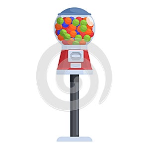 Stand vending machine icon cartoon vector. Bubblegum equipment