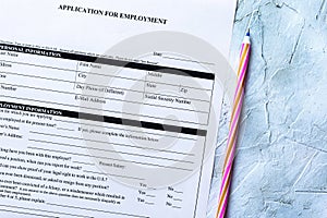 Standard Application for Employment