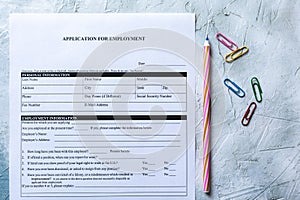 Standard Application for Employment