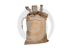 Standard Army duffel pocket bag on a white background