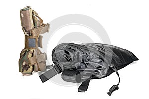 Standard Army duffel pocket bag on a white background