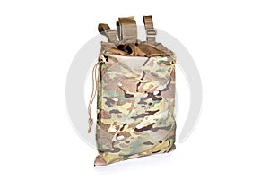 Standard Army duffel pocket bag on a white background