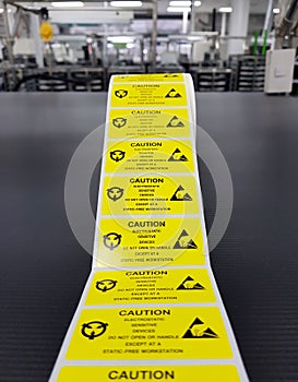 Standard caution label with text