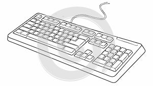 Standard computer keyboard, essential for typing and data entry. vector design Generative AI