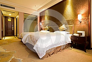 The standard double room in a hotel