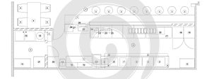 Standard furniture symbols used in architecture plans