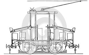 Standard gauge electric locomotive for industrial railways cross section.