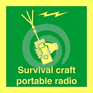 IMO SOLAS IMPA Safety Sign Image - Survival craft portable radio photo