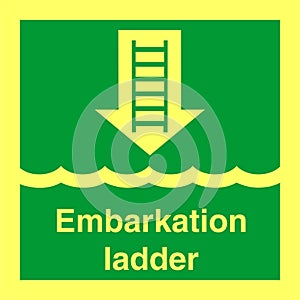 IMO SOLAS IMPA Safety Sign Image - Embarkation ladder photo