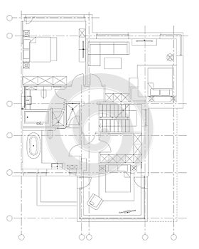 Standard living room furniture symbols set