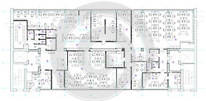 Standard office furniture symbols set