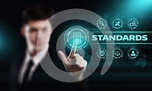 Standard Quality Control Certification Assurance Guarantee Internet Business Technology Concept photo