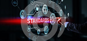 Standard Quality Control Guarantee Internet Business Technology Concept Mixed Media