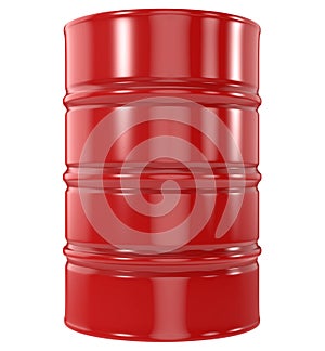 Standard Red Oil Barrel on White Background
