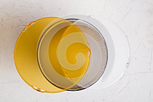 Standard reflector with matt white and yellow diffuser on a white background. Different diffusers for light temperatures.