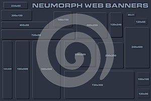 Standard Size Neumorph UI Web Banners Templates