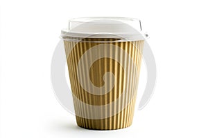 A standard-sized coffee cup with a removable lid, ideal for daily use or as a decorative item photo