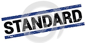 STANDARD text on black-blue rectangle stamp sign