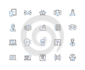 Standardization line icons collection. Conformity, Uniformity, Consistency, Quality, Precision, Methodology