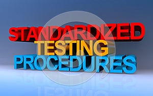 standardized testing procedures on blue photo