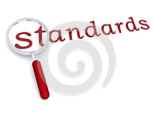 Standards with magnifying glass