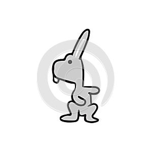 Standing alone rabbit cartoon drawing