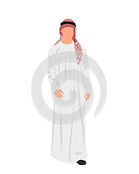 Standing Arab Men Illustration, Arabic men In Traditional Dress