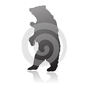 Standing bear silhouette vector