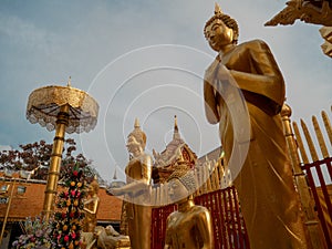 Standing Buddha in Chiang Mai, Doi Sutep Temple photo