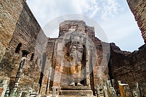 Standing Buddha in Lankatilaka Vihara, Polonnaruwa, Sri Lanka
