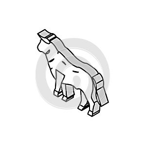 standing bul animal isometric icon vector illustration