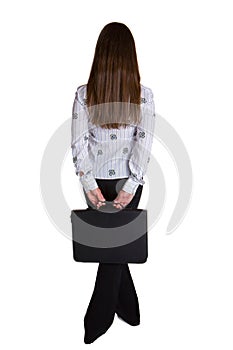 Standing business woman back