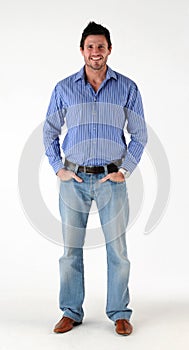 Standing casually dressed man