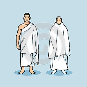 Standing Couple Figure Of Hajj Pilgrimage