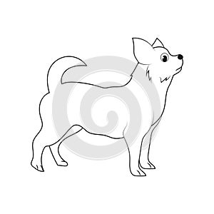 Standing dog from side view outline