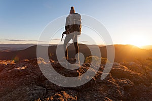 Standing on the edge of Mt Victoria