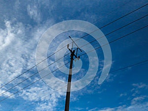 A standing electric pole