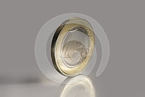 Standing euro coin