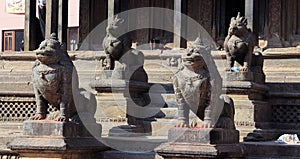 Standing guard at the temple Durbar Square