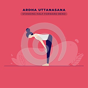 Standing Half Forward Yoga Pose Illustration