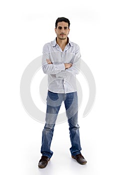 Standing handsome man with crossed arms